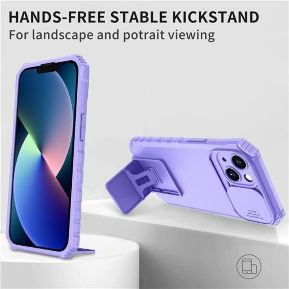 Camera Lens Slide Protect Stand Case For iPhone 14 Pro Max 13 12 11 XS XR 7 8 SE - Picture 3 of 10
